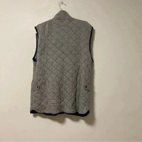 NWT Jos. A. Bank grey  cotton quilted navy vest - Picture 6 of 8